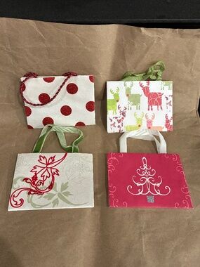 Meri Meri Christmas Holiday Gift Card Bag Paper Mini Small Set of 8